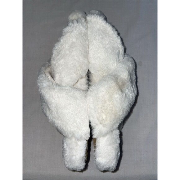 Toms Comfy Slippers Women's Size 11 M White Fleece Slip On Comfort Cross Strap - Picture 5 of 12